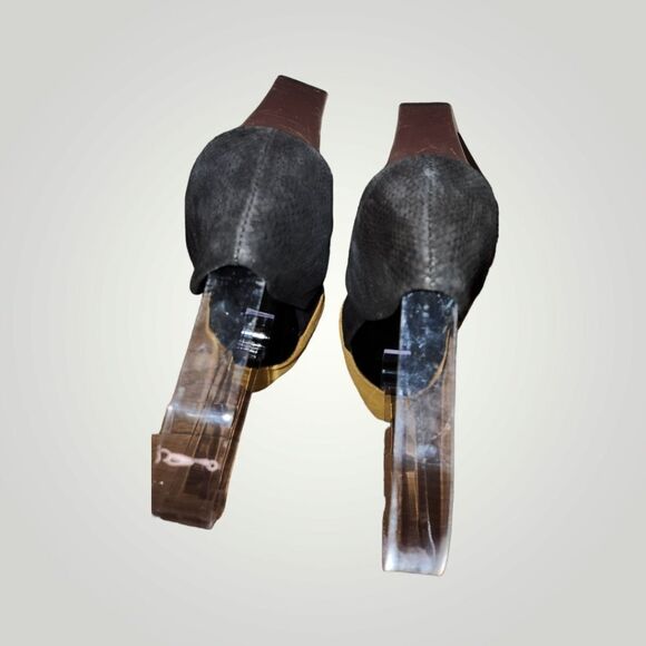 LOGO Lori Goldstein size 8 Kate Colorblock Leather Pointed Toe Block Heel - Picture 10 of 14